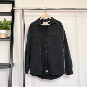 SOLD ! VINTAGE LEVIS WASHED BLACK DENIM BUTTON UP